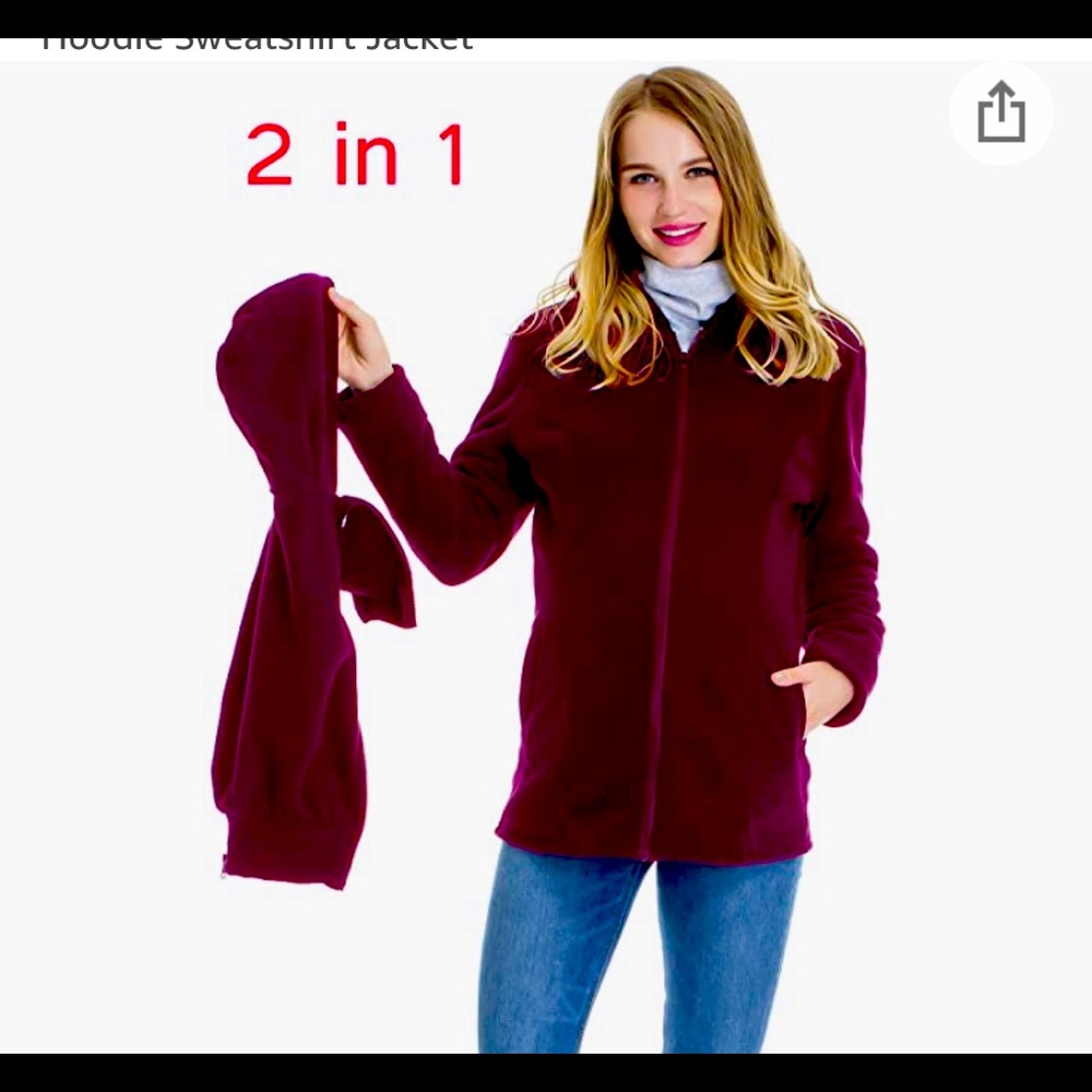 3 in 1 Maternity Fleece Jacket Baby Wearing EUC